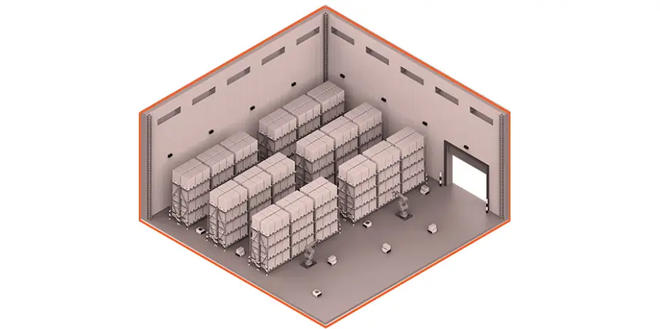 Render ilustrativo bodega de Mayor a 50 m3 o hasta 1,000 m3